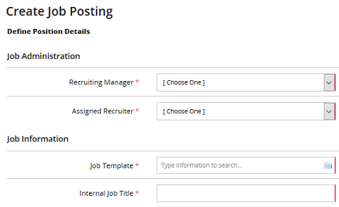 recruiting required field ui