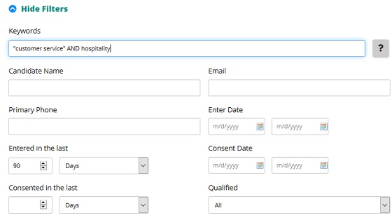 filters candidate search